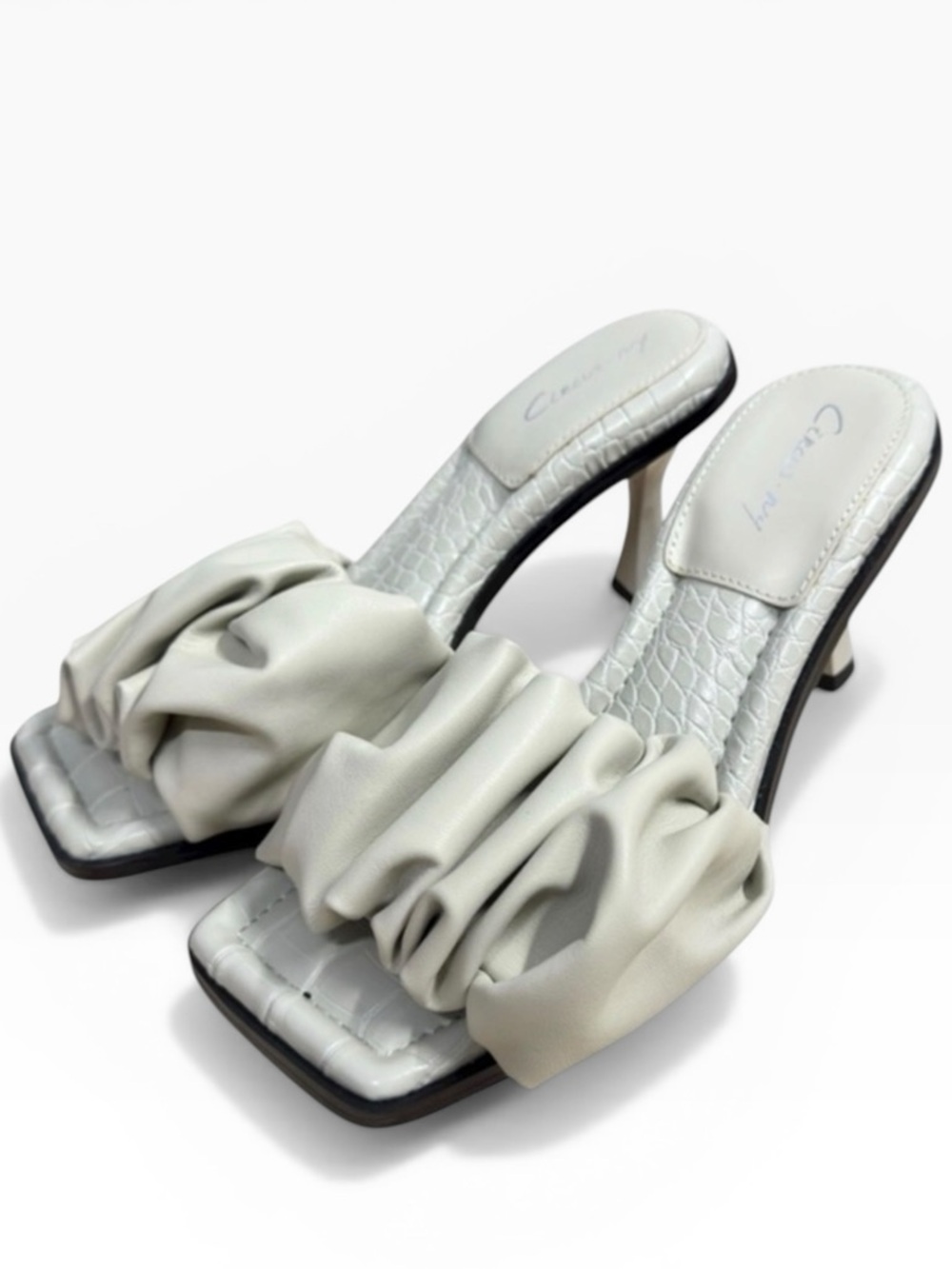 Circus NY by Sam Edelman Slade White Ruffle Slide Sandals Size 7.5 Heels